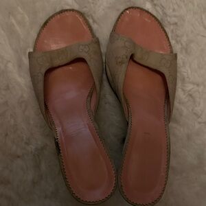 Gucci Tan Mules with Pink Insole